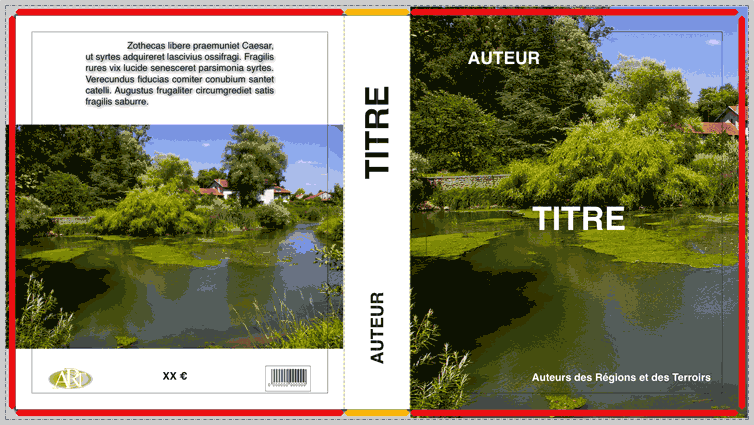 Couverture avec débords, traits et gabarit